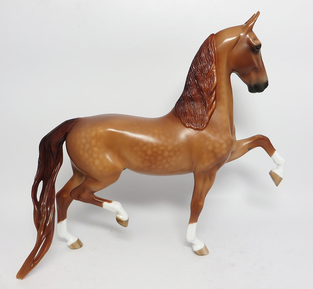KERPLUNK-OOAK DAPPLE CHESTNUT CUSTOM SADDLEBRED BY SHERYL LEISURE WHS 2017