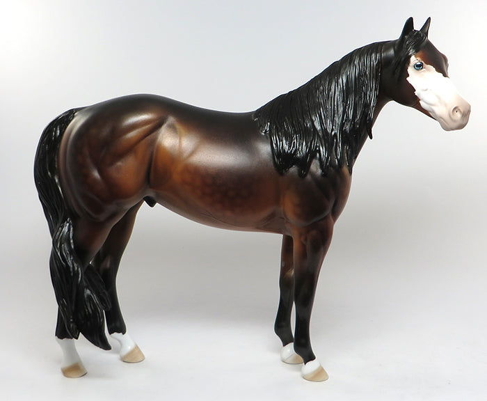 DREAM BIG-OOAK DAPPLE BAY ISH MODEL HORSE BY DAWN QUICK 7/8