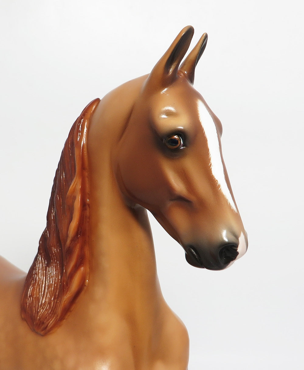 KERPLUNK-OOAK DAPPLE CHESTNUT CUSTOM SADDLEBRED BY SHERYL LEISURE WHS 2017