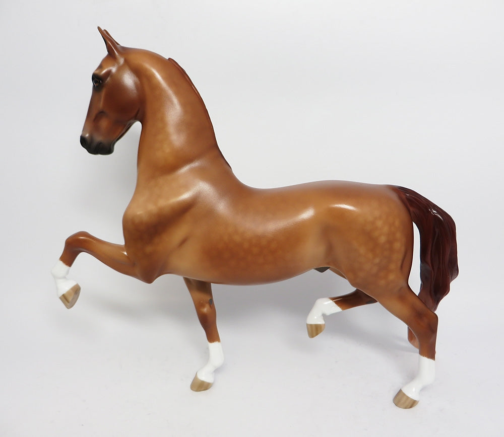 KERPLUNK-OOAK DAPPLE CHESTNUT CUSTOM SADDLEBRED BY SHERYL LEISURE WHS 2017