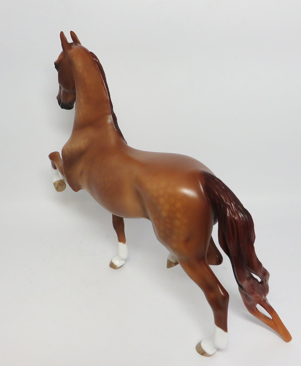 KERPLUNK-OOAK DAPPLE CHESTNUT CUSTOM SADDLEBRED BY SHERYL LEISURE WHS 2017