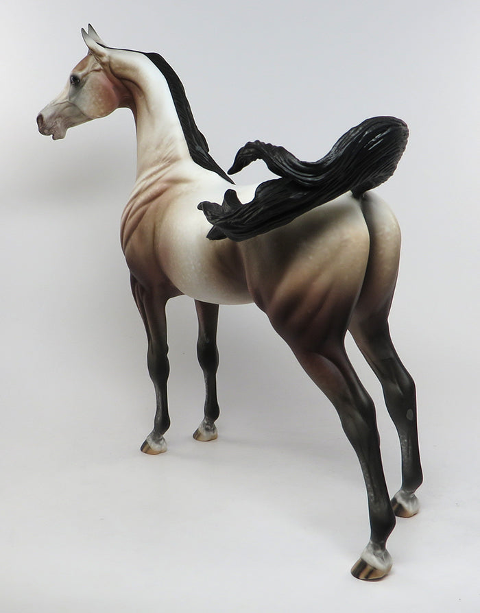 FLIRTATIOUS-OOAK BAY GOING GREY ARABIAN MODEL HORSE 7/8