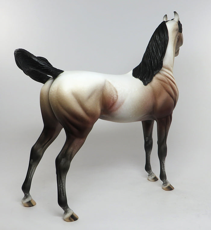 FLIRTATIOUS-OOAK BAY GOING GREY ARABIAN MODEL HORSE 7/8