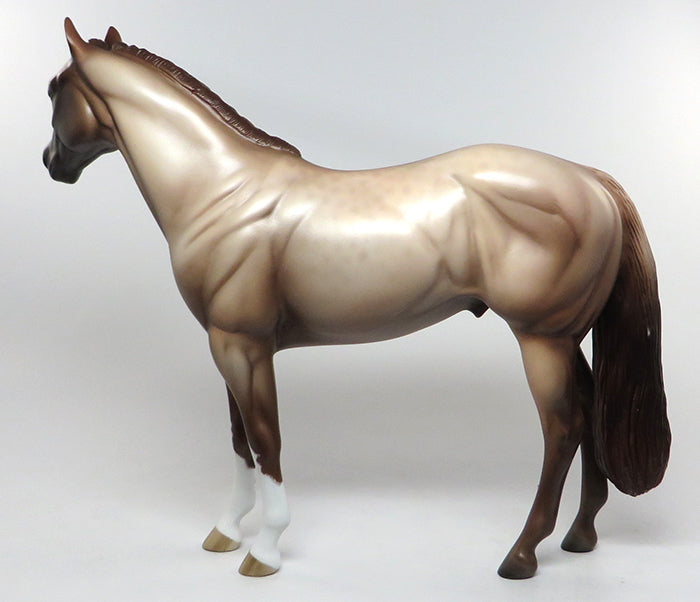 BY JIMMINY-OOAK CHESTNUT ROAN ISH MODEL HORSE BY SHERYL LEISURE 7/8