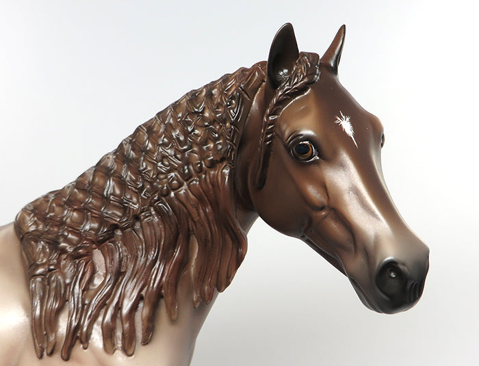 BY JIMMINY-OOAK CHESTNUT ROAN ISH MODEL HORSE BY SHERYL LEISURE 7/8
