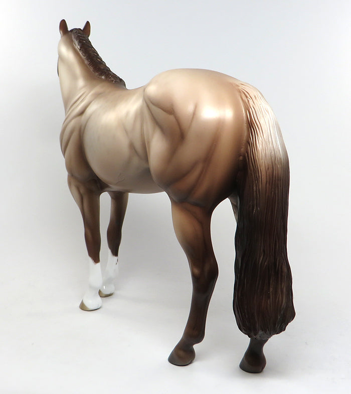 BY JIMMINY-OOAK CHESTNUT ROAN ISH MODEL HORSE BY SHERYL LEISURE 7/8