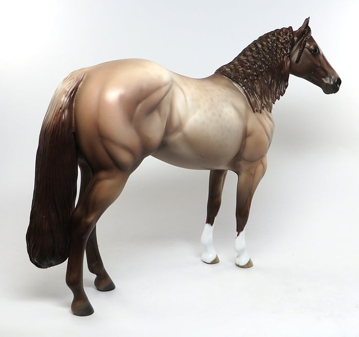 BY JIMMINY-OOAK CHESTNUT ROAN ISH MODEL HORSE BY SHERYL LEISURE 7/8