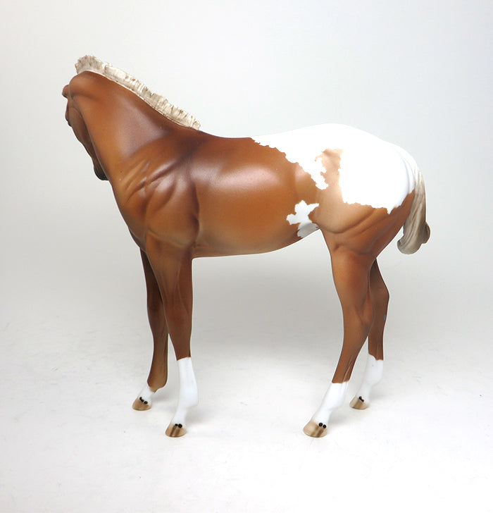 BOWIE - OOAK GOLDEN PALOMINO NO SPOT APPALOOSA WEANLING MODEL HORSE - 1/14