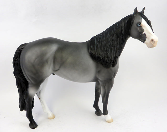 BLUE CHRISTMAS-OOAK BLUE ROAN PAINT ISH MODEL HORSE 12-13
