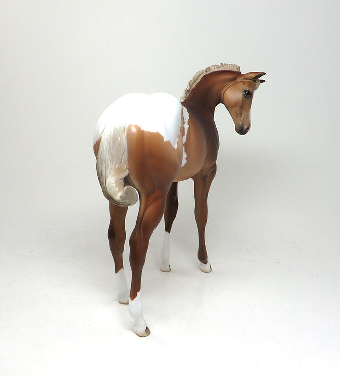 BOWIE - OOAK GOLDEN PALOMINO NO SPOT APPALOOSA WEANLING MODEL HORSE - 1/14