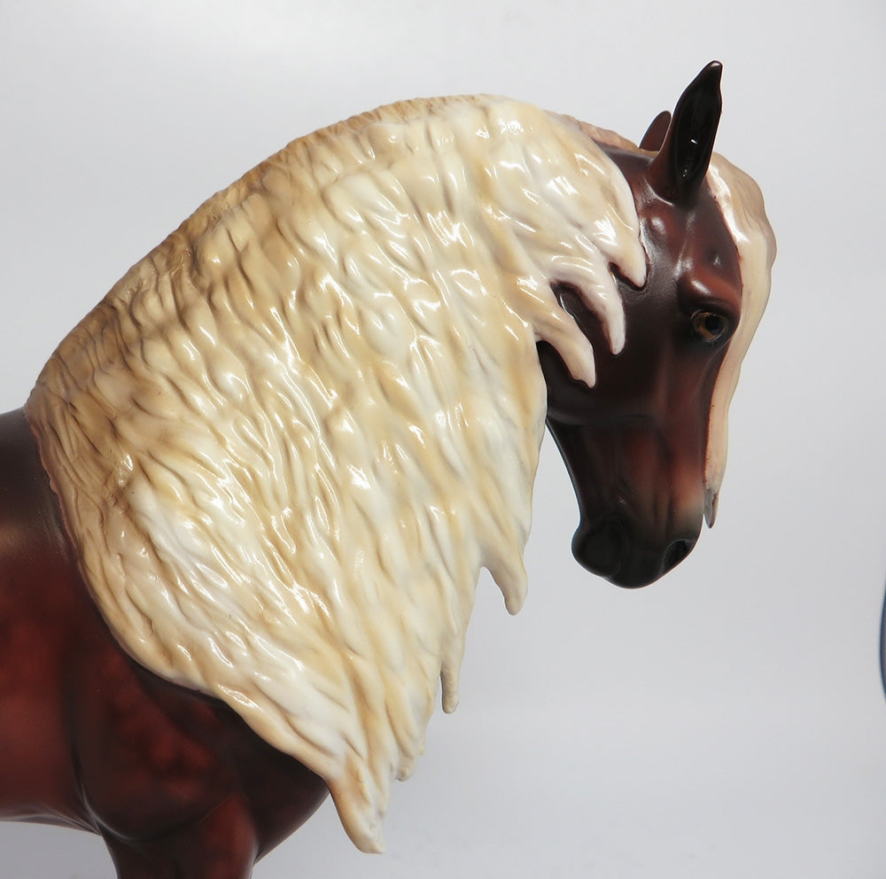 DYNAMITE SHACK-OOAK CUSTOM BURGUNDY DAPPLE CHESTNUT ANDALUSIAN BY SHERYL LEISURE WHS 2017