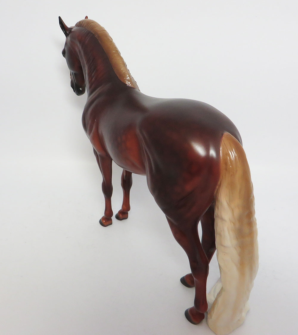 DYNAMITE SHACK-OOAK CUSTOM BURGUNDY DAPPLE CHESTNUT ANDALUSIAN BY SHERYL LEISURE WHS 2017