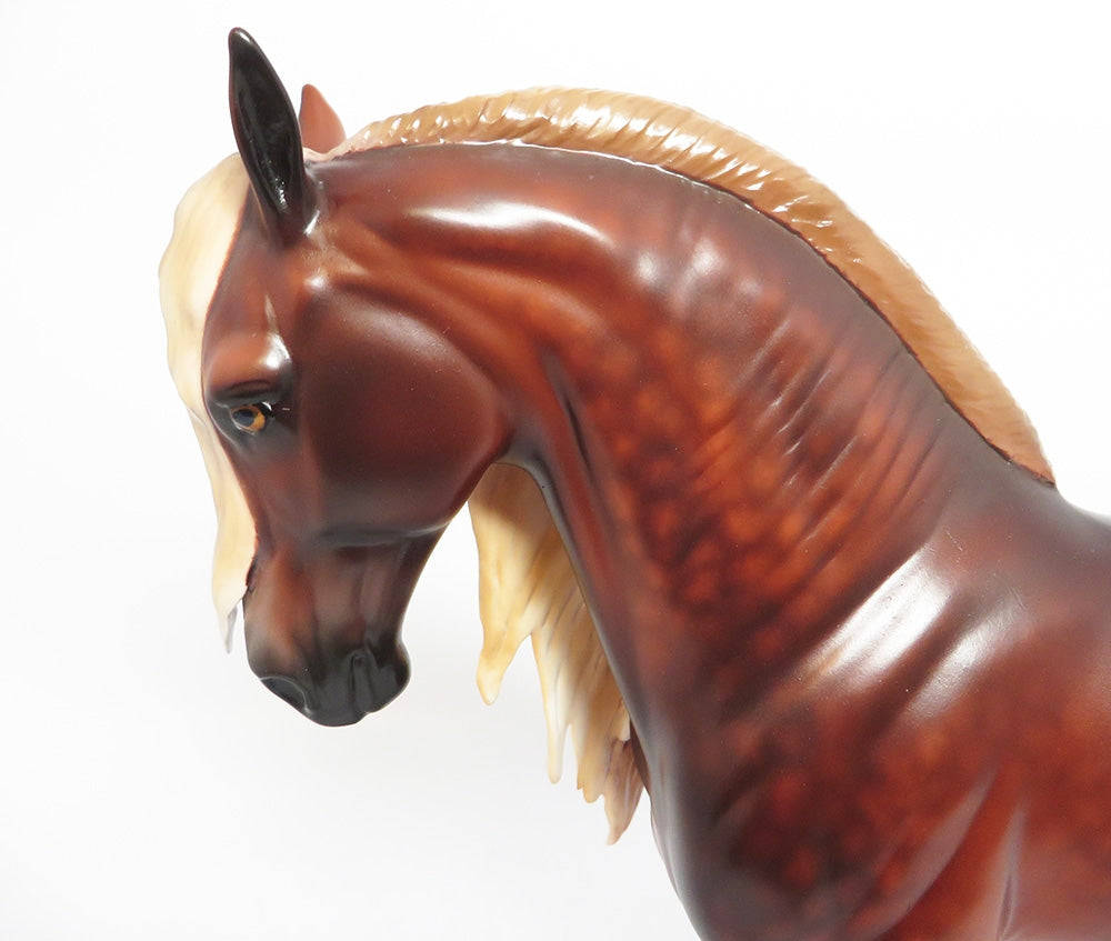 DYNAMITE SHACK-OOAK CUSTOM BURGUNDY DAPPLE CHESTNUT ANDALUSIAN BY SHERYL LEISURE WHS 2017