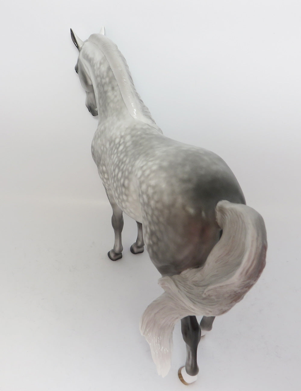 STRATEGO-OOAK CUSTOM LIGHT DAPPLE GREY ANDALUSAIN MODLE HORSE BY SHERYL LEISURE WHS 2017