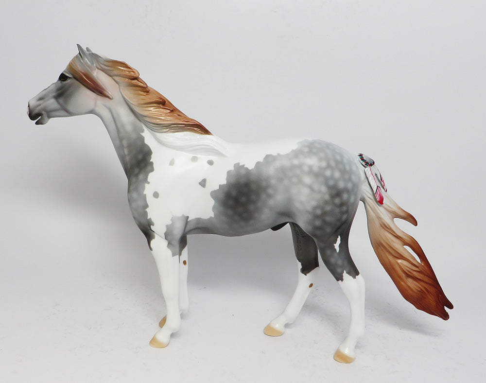 CHICKASHA~OOAK NATIVE AMERICAN DAPPLE PINTO SPANISH MUSTANG MODEL HORSE BY DAWN QUICK 7/17/17