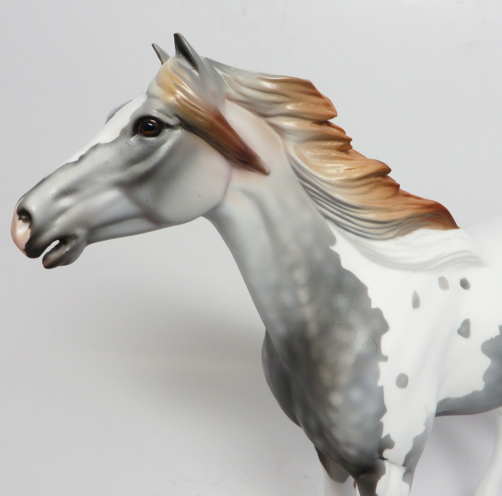 CHICKASHA~OOAK NATIVE AMERICAN DAPPLE PINTO SPANISH MUSTANG MODEL HORSE BY DAWN QUICK 7/17/17