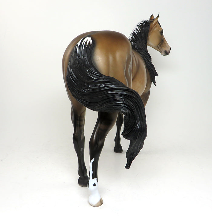 GOT THE LAST LAUGH - OOAK BUCKSKIN &quot;NO SPOT&quot; APPALOOSA MODEL HORSE - 1/14