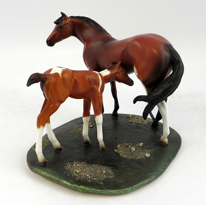 Bay Mare &amp; Paint Foal