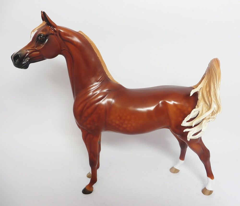 SPARE TIME-OOAK CUSTOM DAPPLE CHESTNUT ARABIAN MODEL HORSE BY SHERYL LEISURE WHS 2017