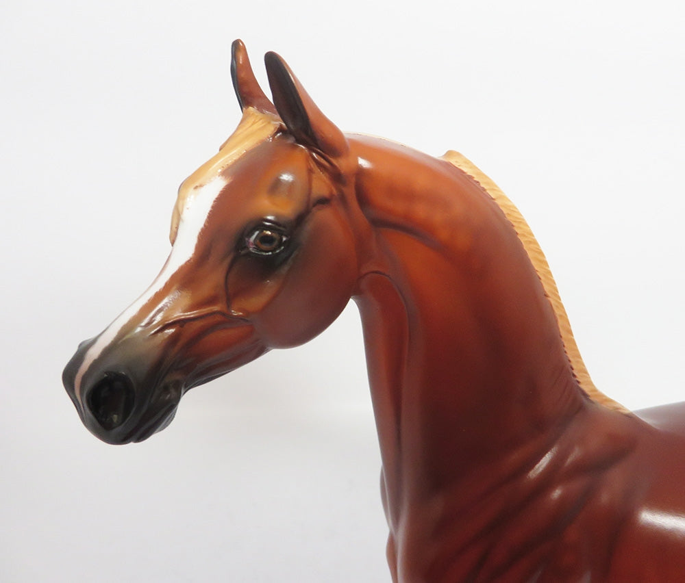 SPARE TIME-OOAK CUSTOM DAPPLE CHESTNUT ARABIAN MODEL HORSE BY SHERYL LEISURE WHS 2017