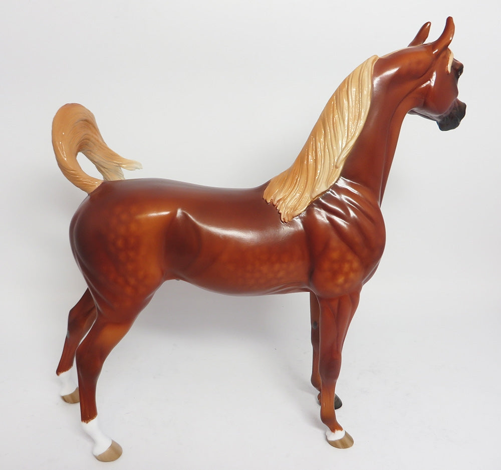 SPARE TIME-OOAK CUSTOM DAPPLE CHESTNUT ARABIAN MODEL HORSE BY SHERYL LEISURE WHS 2017