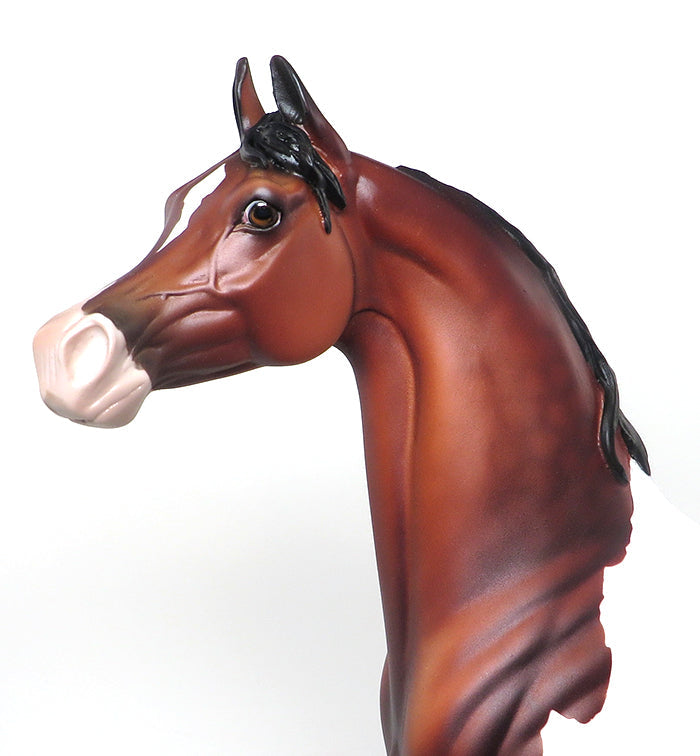 SHINE DOWN - OOAK BAY PAINT ARABIAN  MODEL HORSE - 1/18