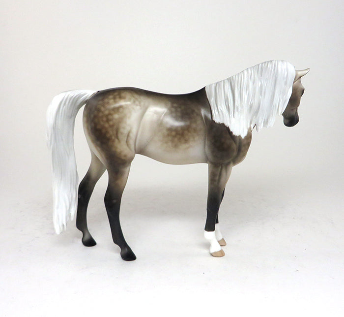 PENDULUM PEARL - OOAK DAPPLE GREY ARABIAN PEBBLES MODEL HORSE BY SHERYL LEISURE - 12/4