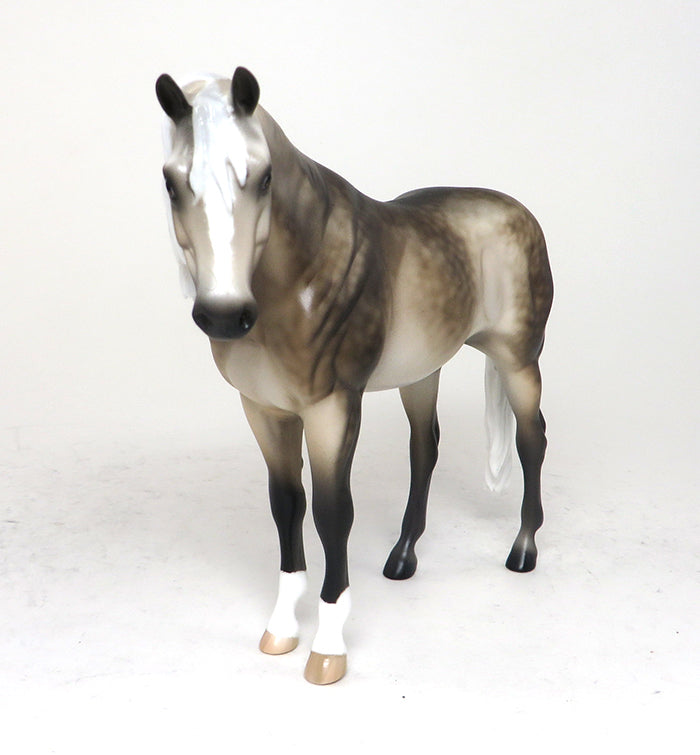 PENDULUM PEARL - OOAK DAPPLE GREY ARABIAN PEBBLES MODEL HORSE BY SHERYL LEISURE - 12/4