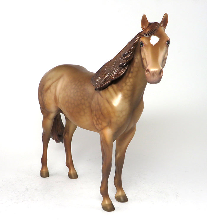 BRONZE WARRIOR - OOAK CHAMPAGNE ISH MODEL HORSE - 12/4