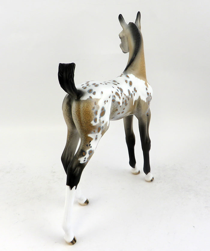 TANNENBAUM-OOAK BUCKSKIN APPALOOSA FOAL MODEL HORSE 12/16