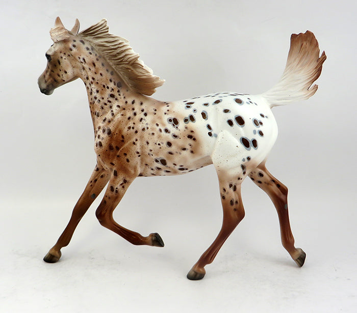 SPICE GIRL-OOAK CHESTNUT APPALOOSA YEARLING MODEL HORSE 12/15