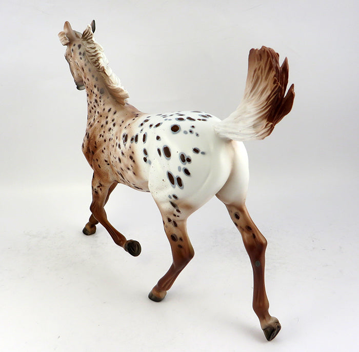 SPICE GIRL-OOAK CHESTNUT APPALOOSA YEARLING MODEL HORSE 12/15