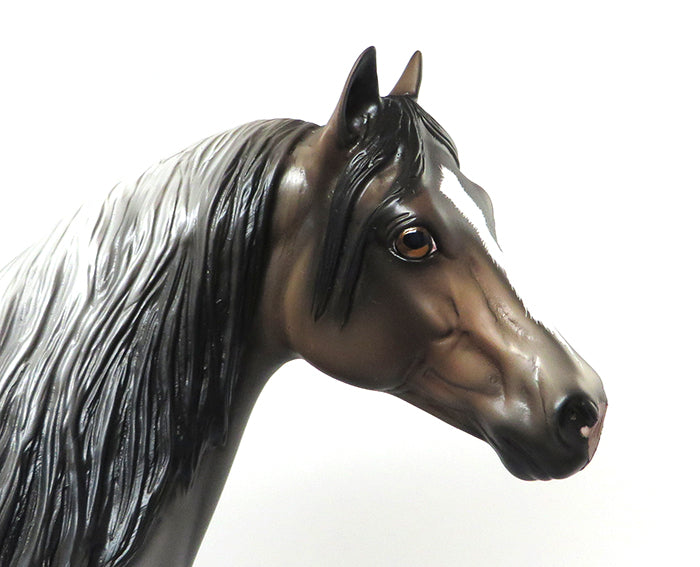 STONE-OOAK DAPPLE BAY ROAN GREY ISH MODEL HORSE 7/14