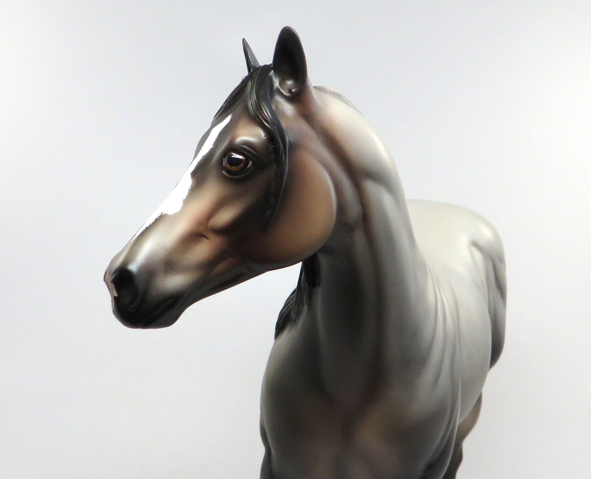 STONE-OOAK DAPPLE BAY ROAN GREY ISH MODEL HORSE 7/14