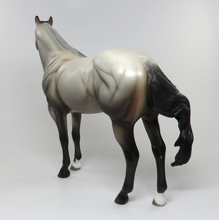 STONE-OOAK DAPPLE BAY ROAN GREY ISH MODEL HORSE 7/14
