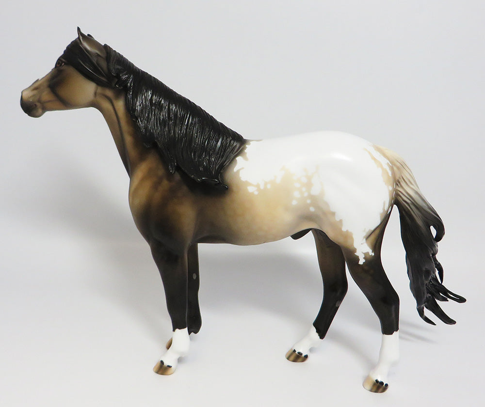 DONELLY~OOAK BUCKSKIN APPALOOSA SPANISH MUSTANG MODEL HORSE 5/19/17