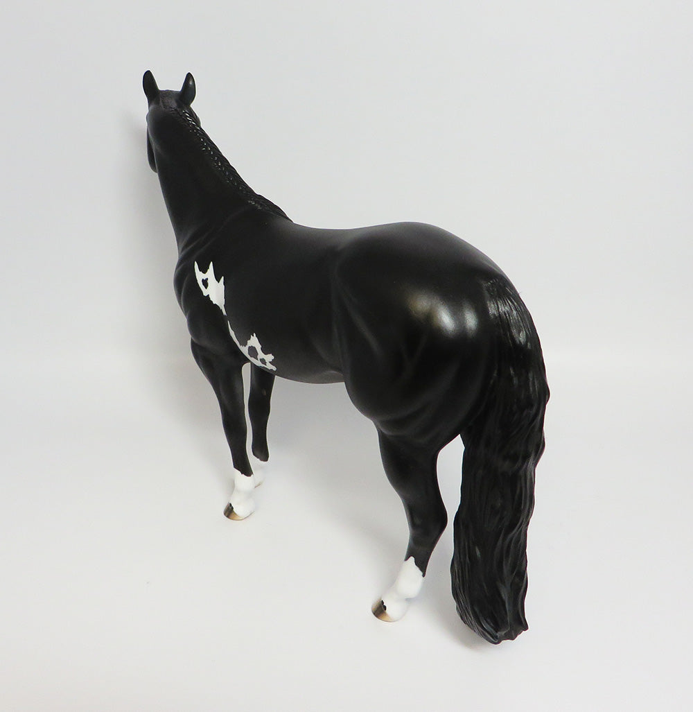 OH ROMEO-OOAK DAPPLE BLACK PINTO ISH MODEL HORSE BY DAWN QUICK 5/19/17