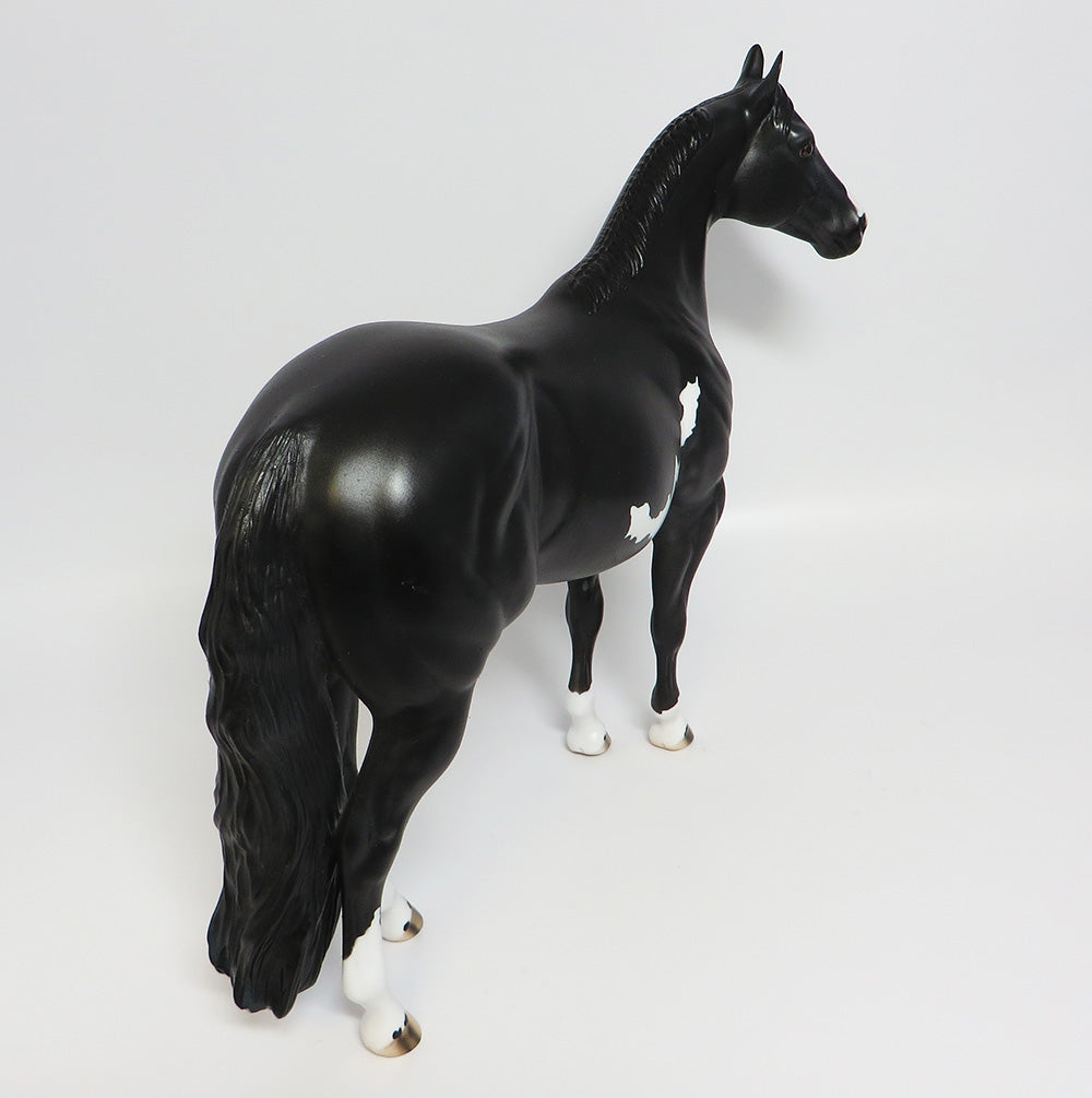OH ROMEO-OOAK DAPPLE BLACK PINTO ISH MODEL HORSE BY DAWN QUICK 5/19/17