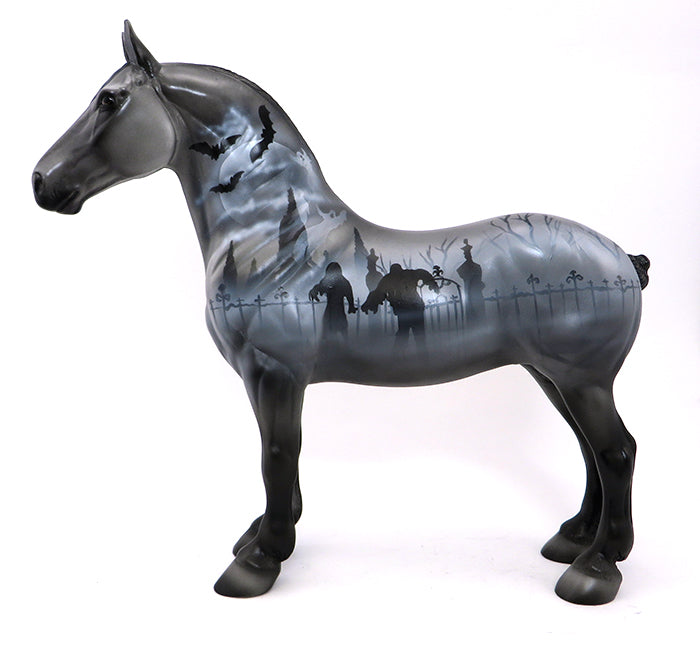 HALO'S EVE - OOAK STANDING DRAFTER HALLOWEEN MODEL HORSE - 10/1