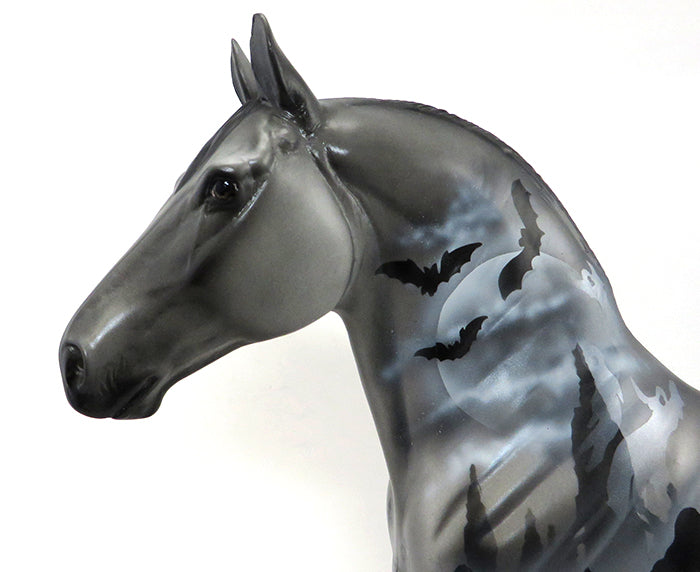 GRAVEYARD SHIFT - OOAK HALLOWEEN DRAFT MODEL HORSE - 10/1