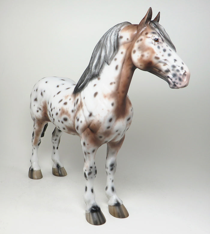 KID ROCK - OOAK BAY APPALOOSA STANDING DRAFTER MODEL HORSE by SHERYL LEISURE - 1/27