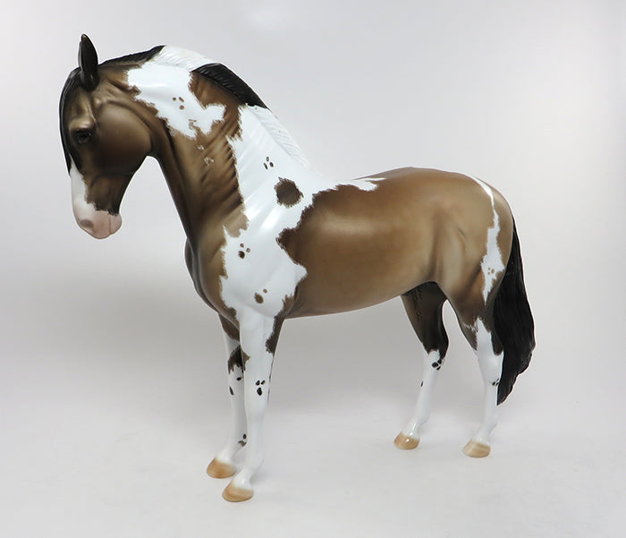 COSTA-OOAK DAPPLED ETCHED BUCKSKIN PAINT ANDALUSIAN MODEL HORSE 7-15