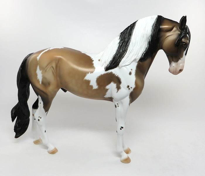 COSTA-OOAK DAPPLED ETCHED BUCKSKIN PAINT ANDALUSIAN MODEL HORSE 7-15
