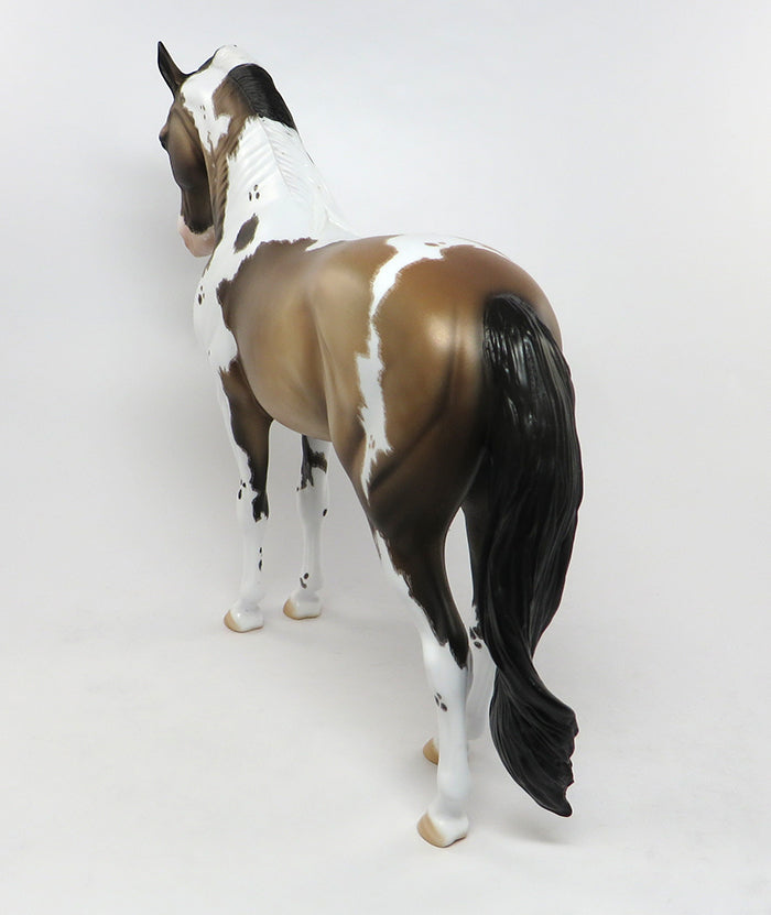 COSTA-OOAK DAPPLED ETCHED BUCKSKIN PAINT ANDALUSIAN MODEL HORSE 7-15