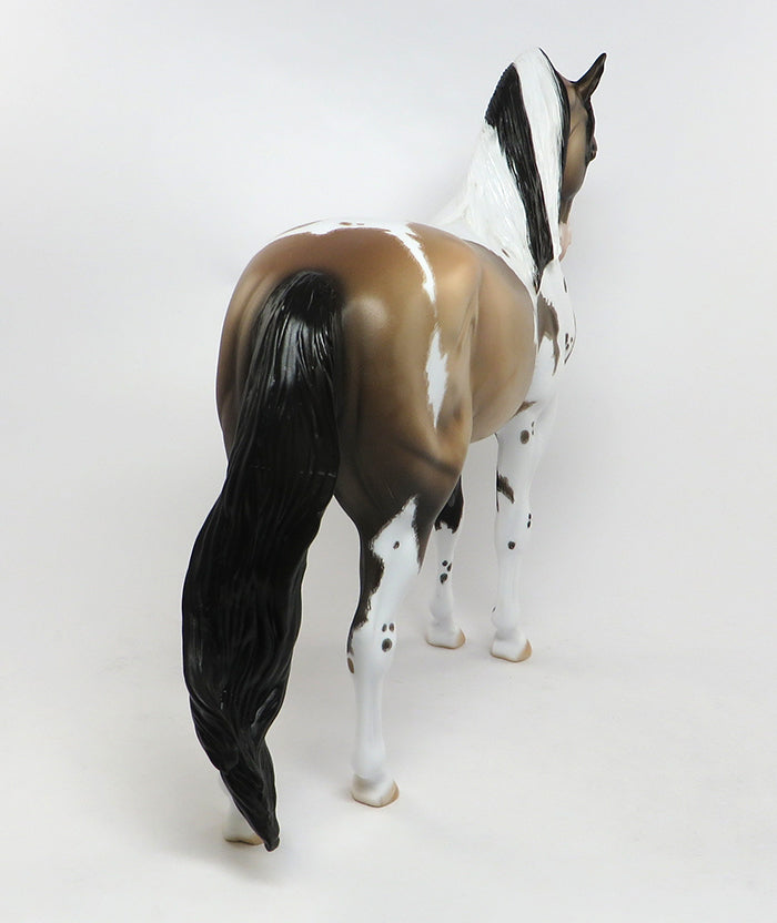 COSTA-OOAK DAPPLED ETCHED BUCKSKIN PAINT ANDALUSIAN MODEL HORSE 7-15