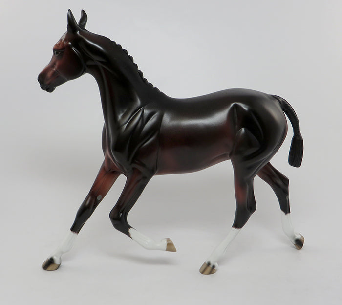 MAYBE BABY-OOAK DARK  BAY YEARLING MODEL HORSE BY SHERYL LEISURE 7/15