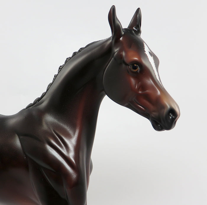 MAYBE BABY-OOAK DARK  BAY YEARLING MODEL HORSE BY SHERYL LEISURE 7/15