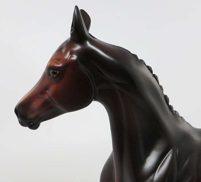 MAYBE BABY-OOAK DARK  BAY YEARLING MODEL HORSE BY SHERYL LEISURE 7/15