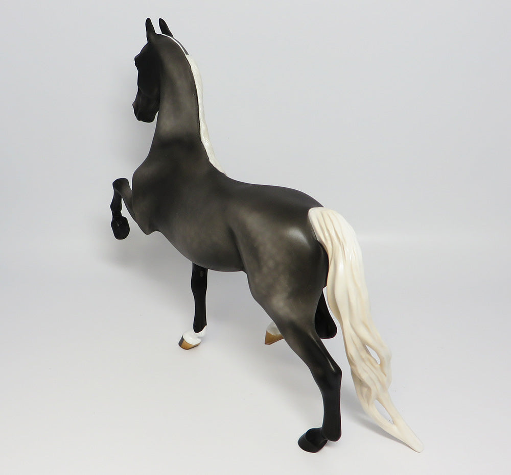 RIO GRANDE-OOAK DAPPLE GREY SADDLEBRED MODEL HORSE 05/24/17