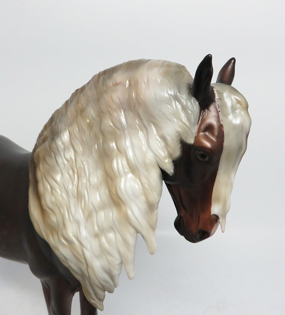 RAVAGE-LE-10 CUSTOM CHOCOLATE PALOMINO ANDALUSIAN MODEL HORSE WHS 2017